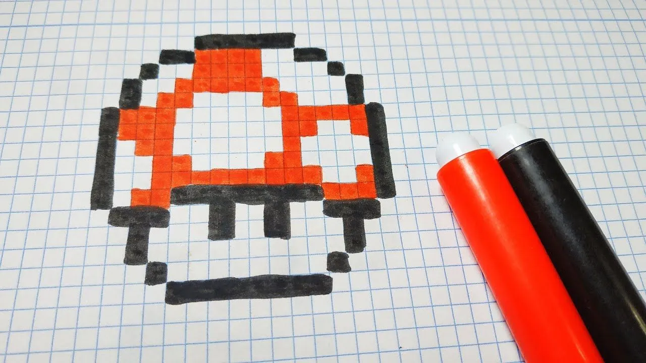Como dibujar el HONGO de Mario Bros | Pixel Art - YouTube