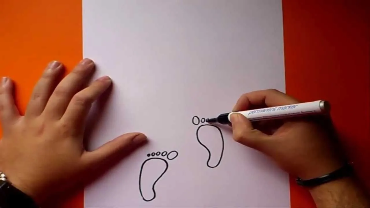 Como dibujar huellas paso a paso 2 | How to draw footprints 2 - YouTube