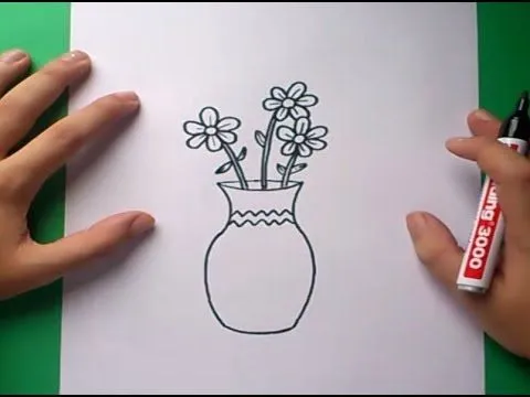 Como dibujar un jarron con flores paso a paso 2 | How to draw one ...