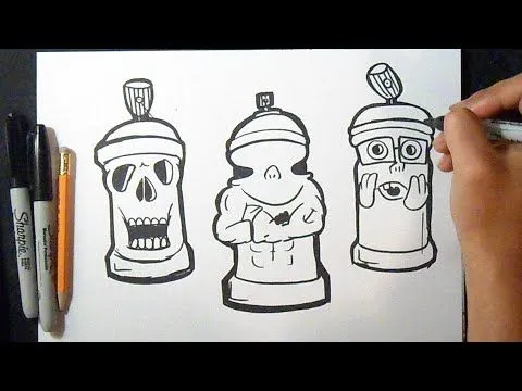 Cómo dibujar Latas de spray Diseños Fáciles 2 - YouTube