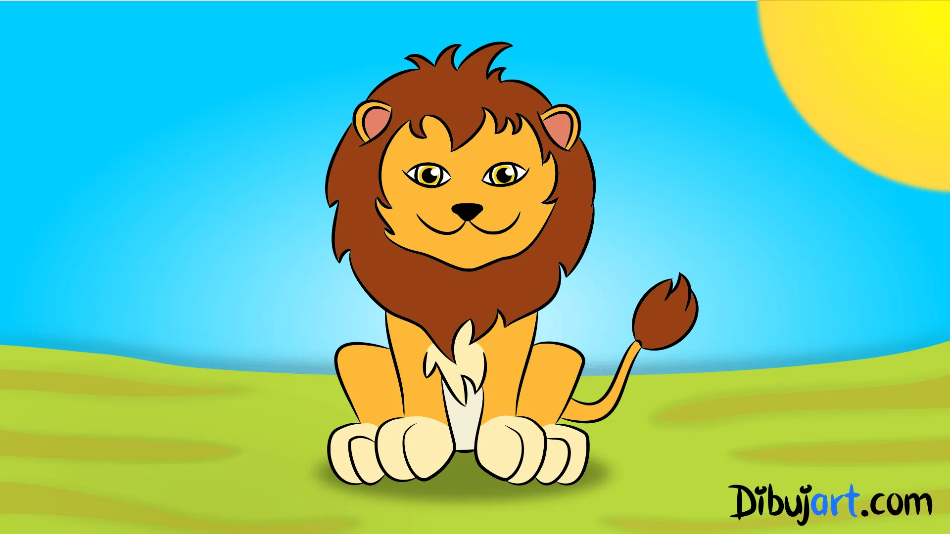Cómo dibujar un León el rey de la Selva paso a paso | dibujart.com