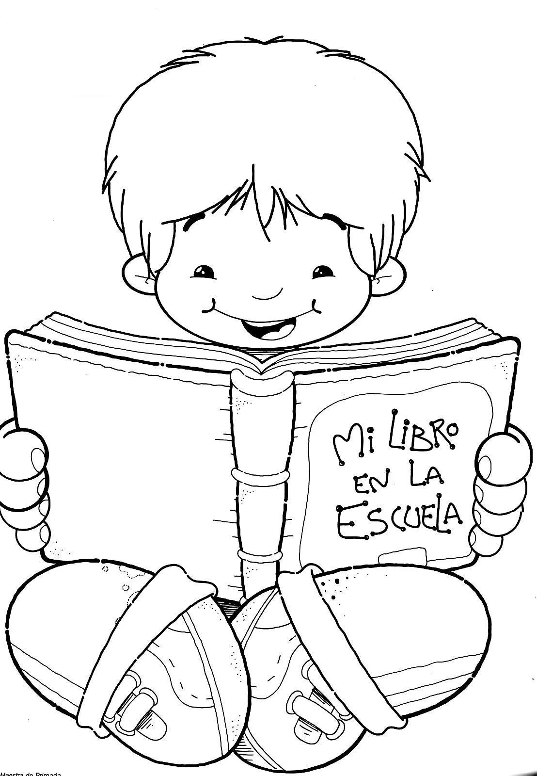 dibujar un libro | Dia nacional do livro infantil, Dia do livro, Páginas  para colorir escola