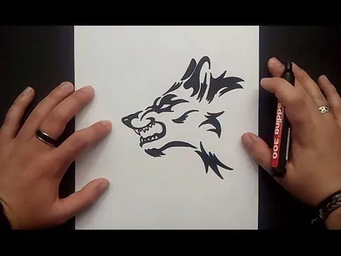Como dibujar un lobo tribal paso a paso 2 | How to draw a tribal ...