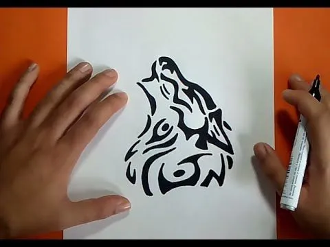 Como dibujar un lobo tribal paso a paso | How to draw a tribal ...