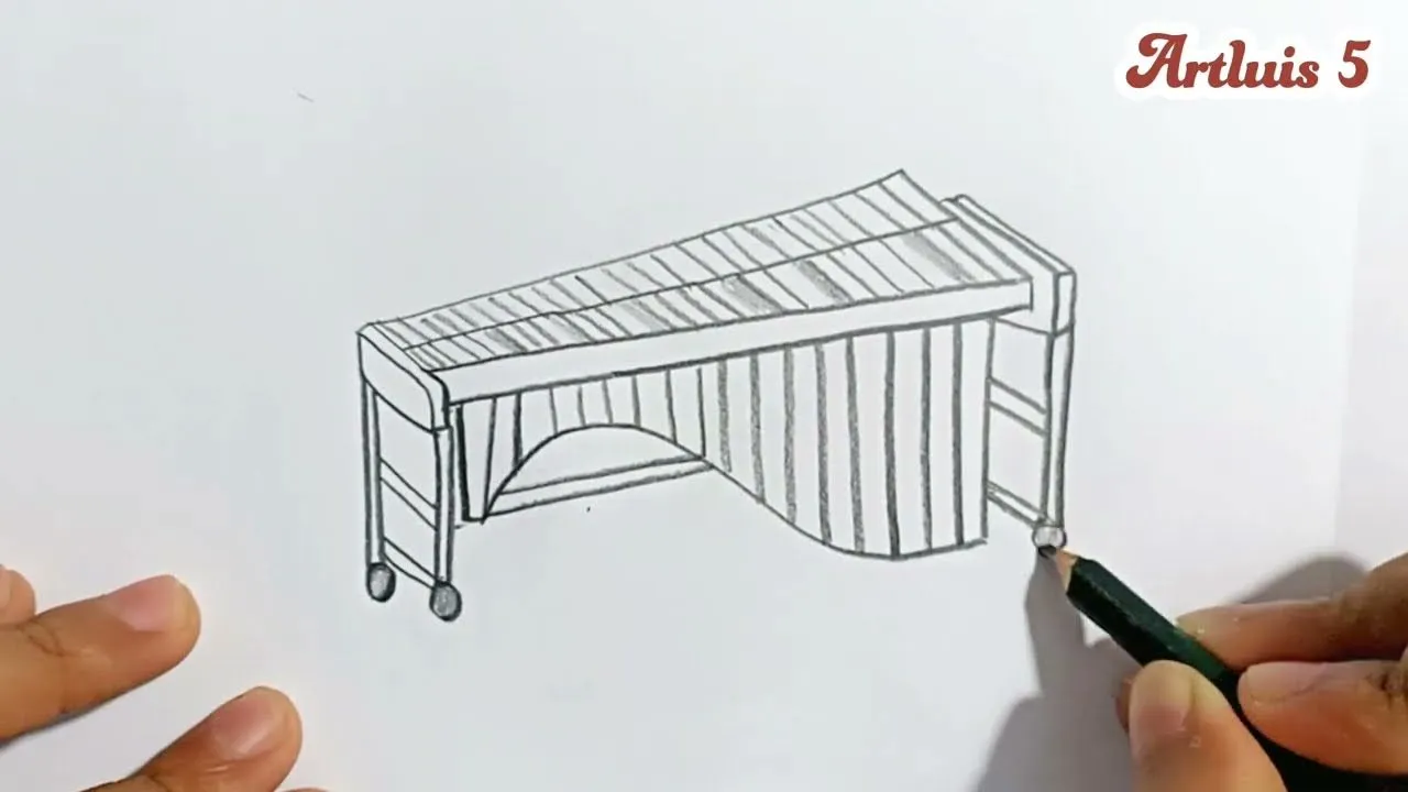 Cómo dibujar una marimba Simbolo patrio de guatemala - YouTube