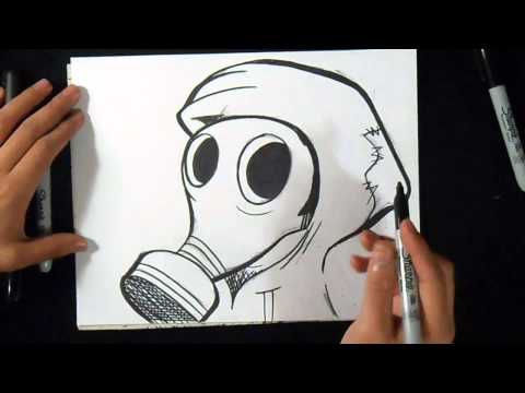 Cómo dibujar Mascara de Gas Graffiti - YouTube