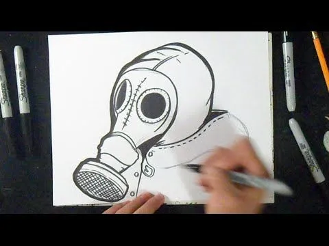 Cómo dibujar una Mascara de Gas - YouTube