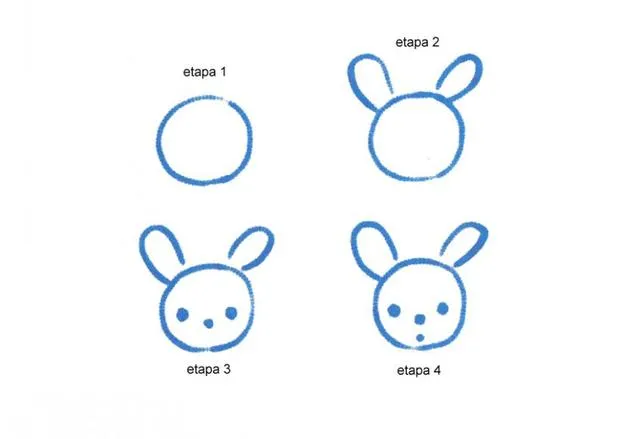 Dibujar MASCOTAS - Conejo en 4 etapas