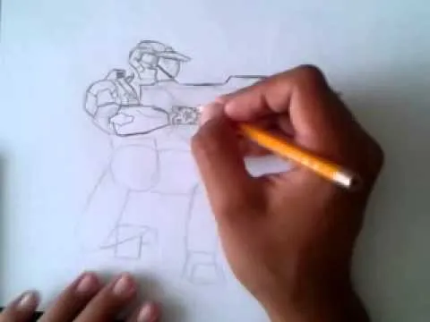 como dibujar a master chief de halo - YouTube