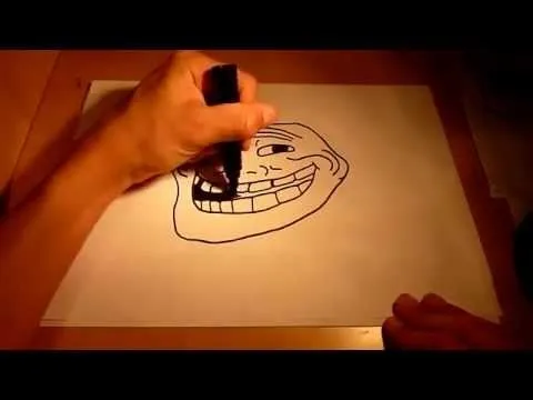 Como dibujar al meme Trollface (En tiempo real) - YouTube
