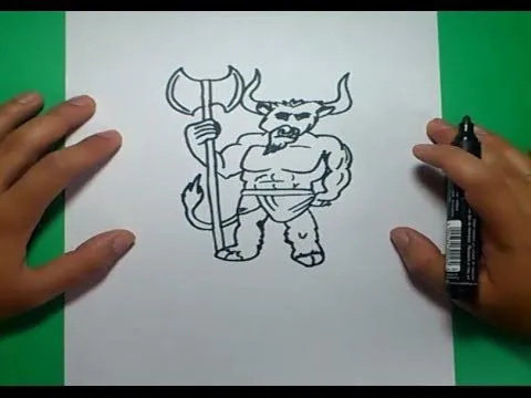 Como dibujar un minotauro paso a paso | How to draw a minotaur ...