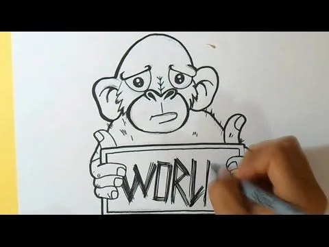 cómo dibujar un Mono Graffiti | Wizard art - by Wörld - YouTube