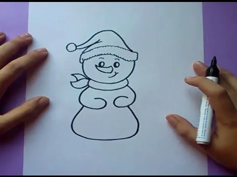 Como dibujar un muñeco de nieve paso a paso | How to draw a ...