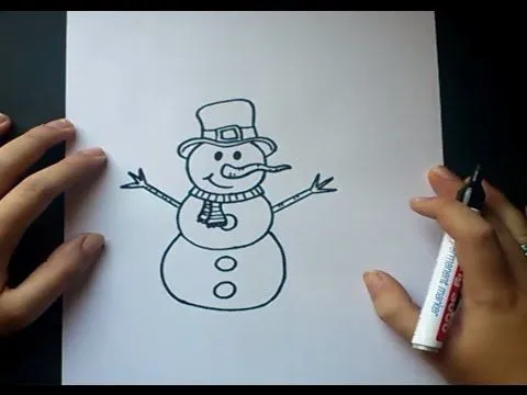 Como dibujar un muñeco de nieve paso a paso 2 | How to draw a ...