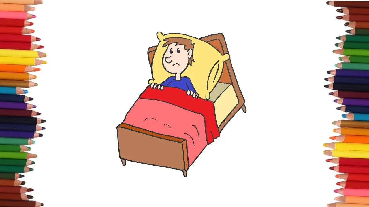 Cómo dibujar un niño enfermo en la cama | Dibujos faciles - YouTube