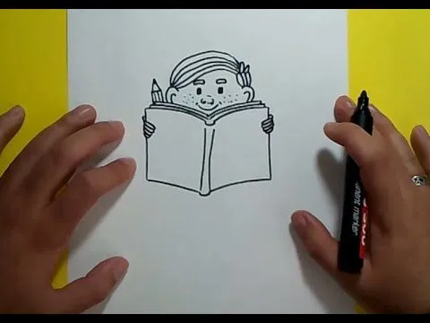 Como dibujar a un niño leyendo paso a paso 2 | How to draw a child ...