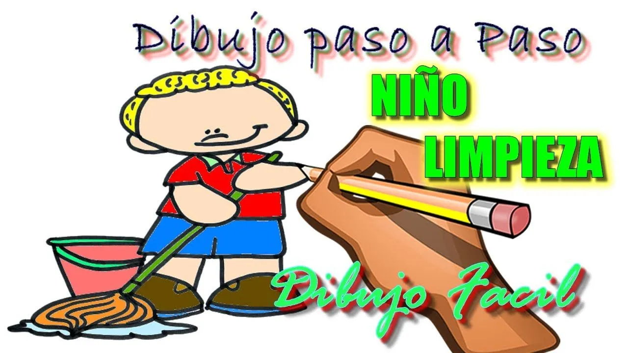 COMO DIBUJAR NIÑO HACIENDO LIMPIEZA EN EL HOGAR PASO A PASO / CHILD DOING  CLEANING - YouTube