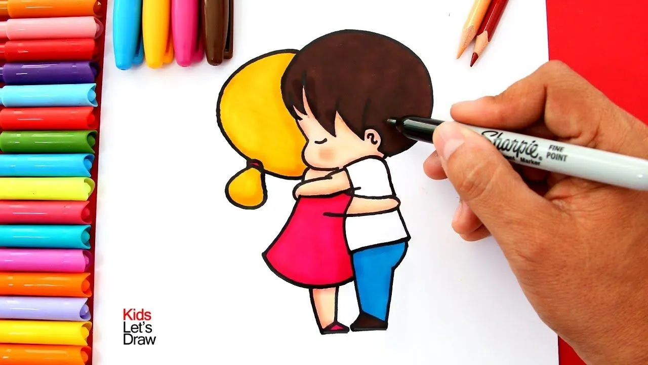 Cómo dibujar un Niño y una Niña Abrazándose (fácil) | How to Draw a Little  Boy and Girl Hugging - YouTube