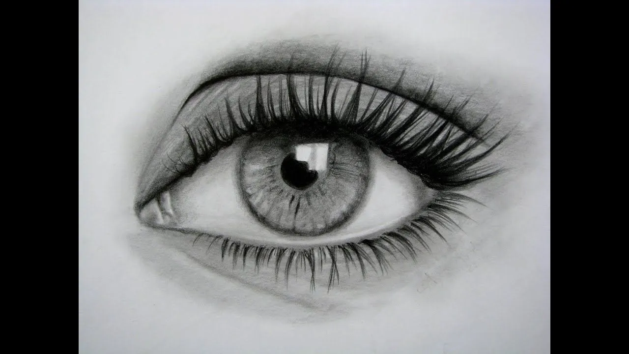 Cómo dibujar un ojo realista y PESTAÑAS!! Paso a Paso - YouTube