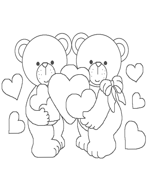 colorear y dibujar: colorear a los osos amorosos