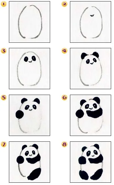Dibujar Oso Panda paso a paso : Blog de Lujo