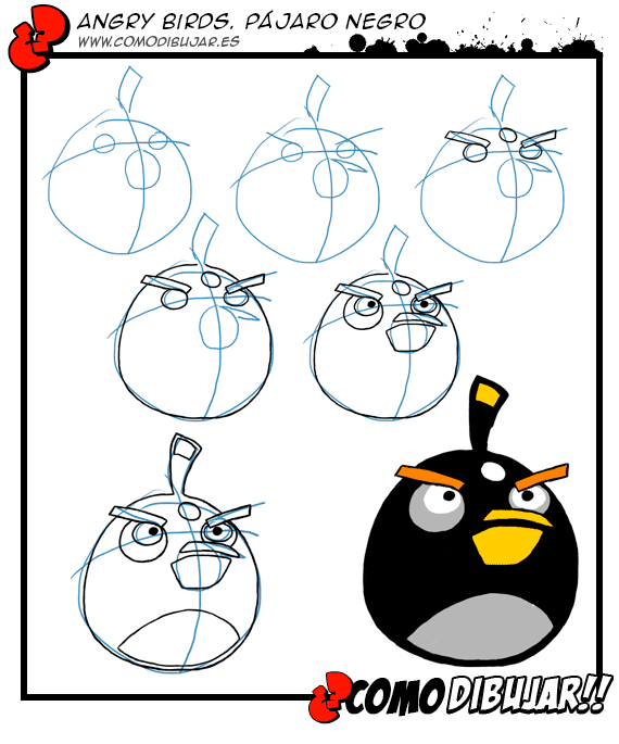 Pasos para dibujar a los Angry Birds - Imagui