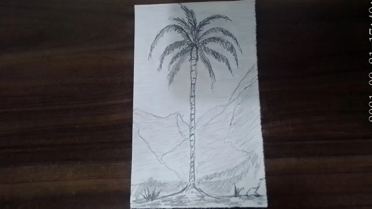 Como dibujar una palma de cera con lápiz sencilla - YouTube