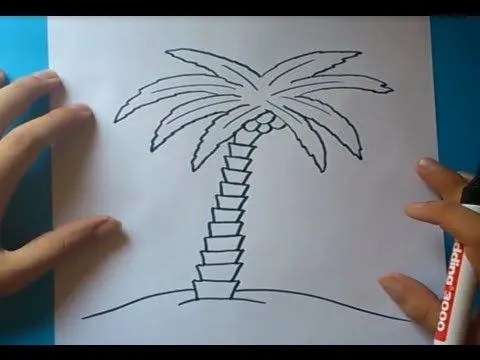 Como dibujar una palmera paso a paso 2 | How to draw a palm tree 2 ...