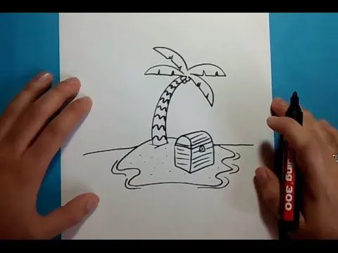 Como dibujar una palmera paso a paso 3 | How to draw a palm tree 3 ...