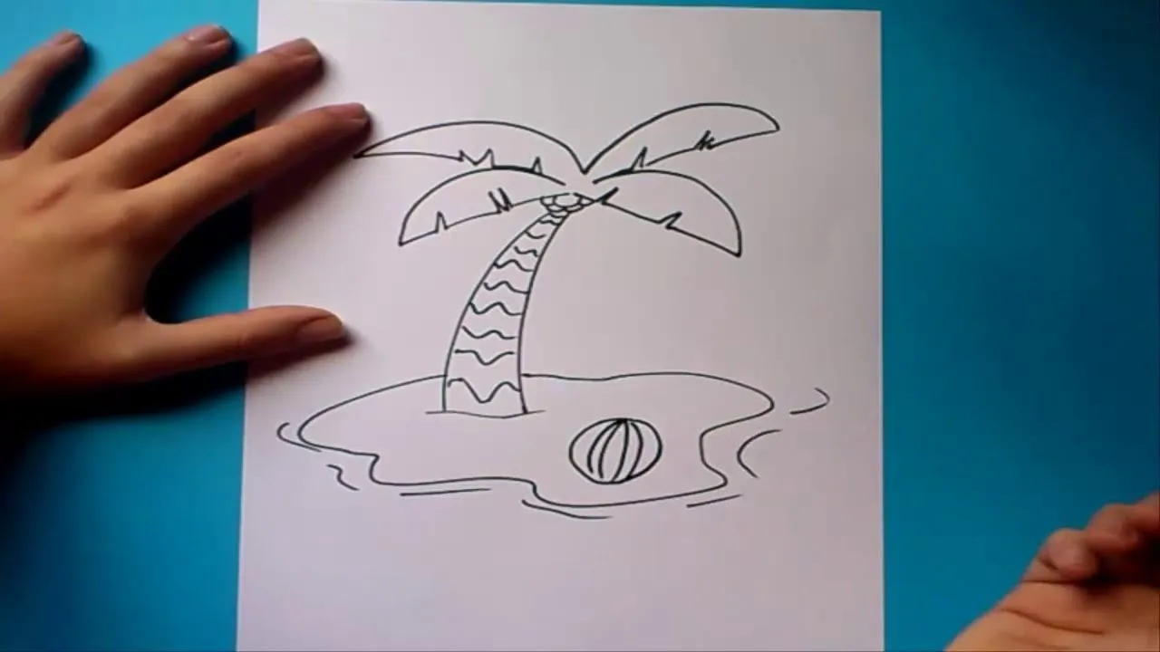 Como dibujar una palmera paso a paso | How to draw a palm tree - YouTube