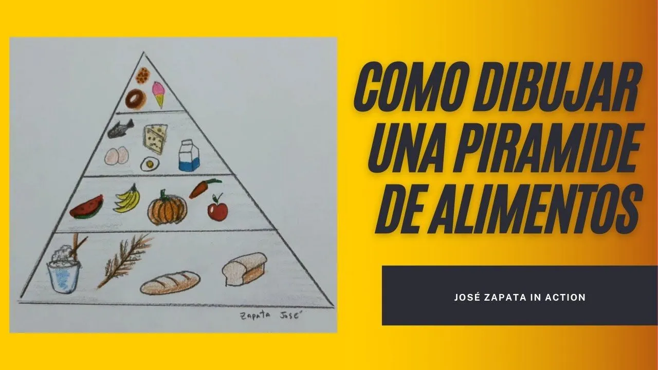 Cómo dibujar paso a paso la pirámide de los alimentos | How to draw the  food pyramid step by step - YouTube