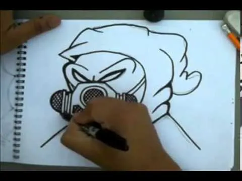 cómo dibujar un personaje de graffiti con una máscara de gas - YouTube