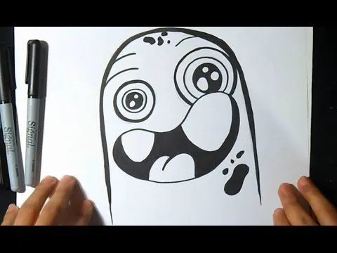 Cómo dibujar Personaje de ojos Grandes (Graffiti Para Niños) - YouTube
