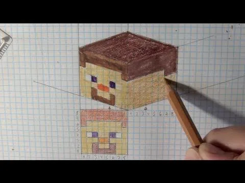 Cómo dibujar personajes Minecraft - Caras de 2D a 3D - YouTube
