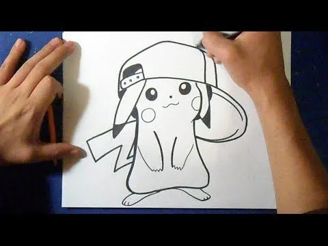 Cómo dibujar a Pikachu con Gorra | how to draw Pikachu - YouTube
