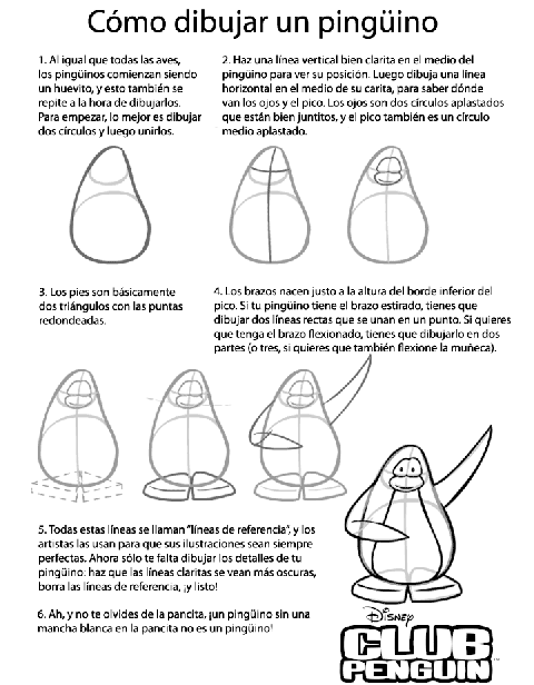 Como dibujar un pinguino - Imagui