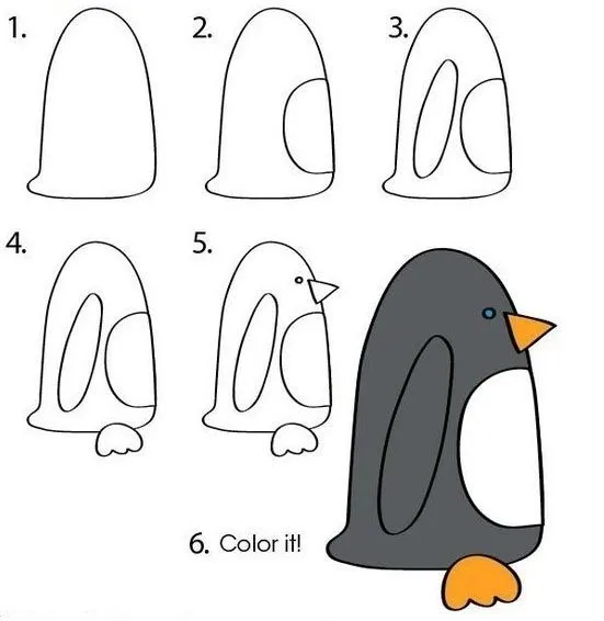 Cómo dibujar pingüinos | MI MAMÁ TIENE UN BLOG