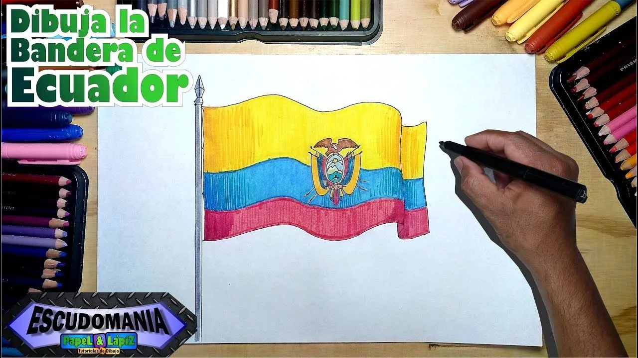 Cómo dibujar y pintar la bandera nacional de Ecuador - YouTube