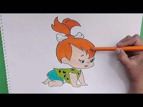 Como dibujar y pintar a Pebbles (Los Picapiedras) - How to draw ...