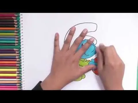 Como dibujar y pintar a Pitufo Bebé (Los Pitufos) - How to draw ...
