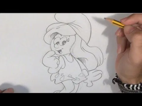 Dibujar a Pitufina - YouTube