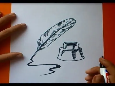 Como dibujar una pluma paso a paso | How to draw a quill - YouTube