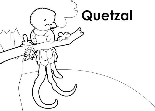 Quetzal volando para colorear - Imagui