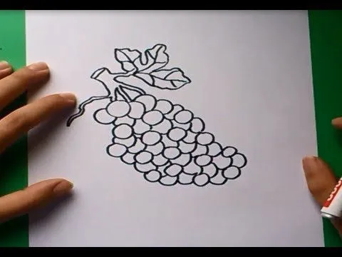 Como dibujar un racimo de uvas paso a paso | How to draw a bunch ...
