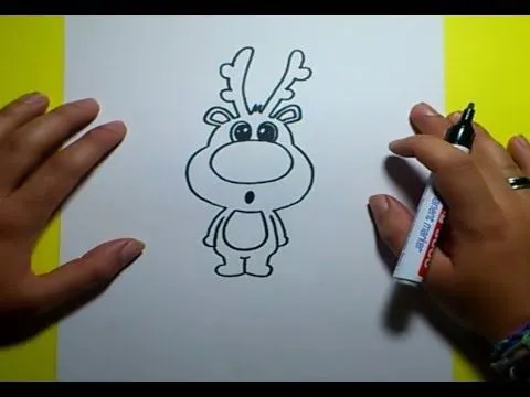 Como dibujar un reno paso a paso 2 | How to draw a reindeer 2 ...