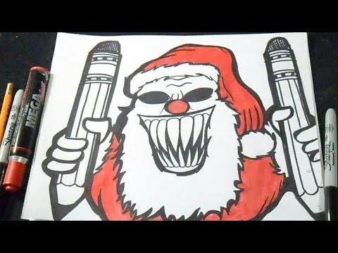 Cómo dibujar a Santa Claus (Payaso) Graffiti - YouTube