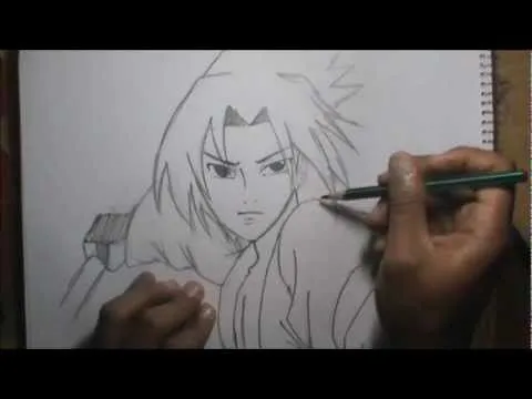 Como dibujar a SASUKE a lapiz en vivo (Personaje de Naruto) - YouTube