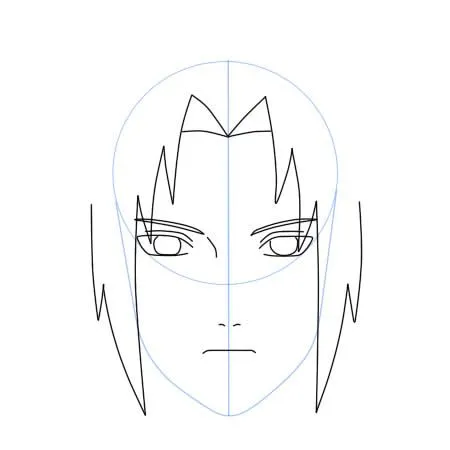 Como dibujar a Sasuke Uchiha (Shippuden) Paso a paso | Dibujanime!