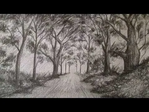 Cómo dibujar un sencillo paisaje a lápiz,aprender a dibujar ...