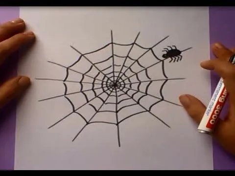 Como dibujar una telaraña paso a paso | How to draw a web - YouTube
